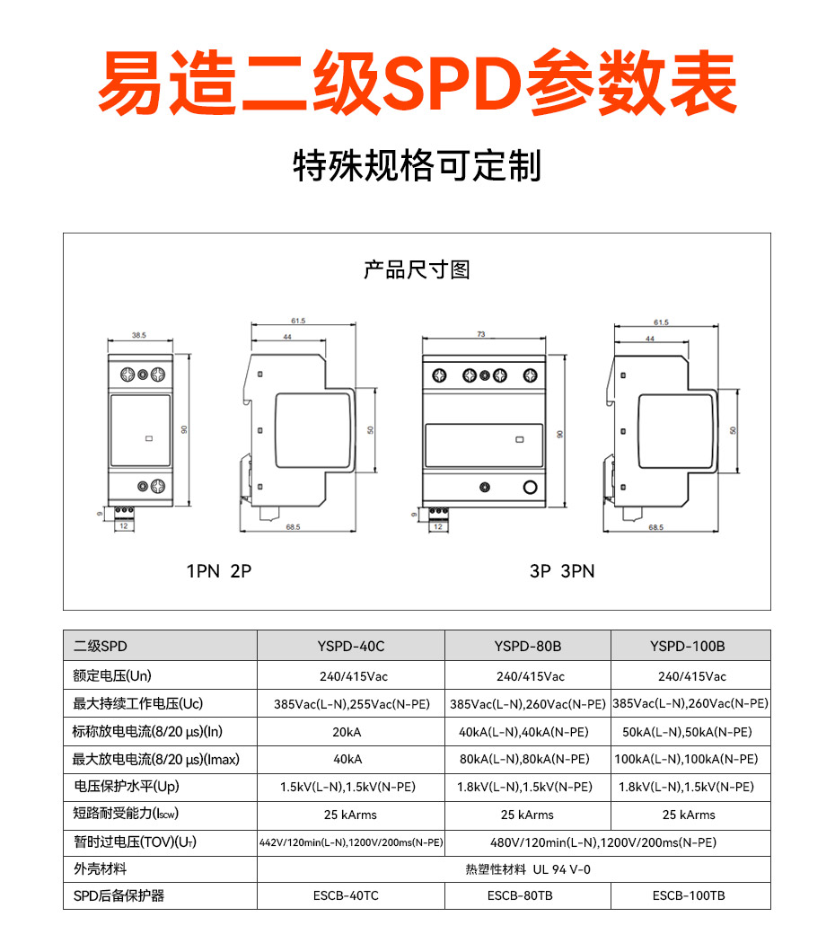 二級浪涌保護器型號